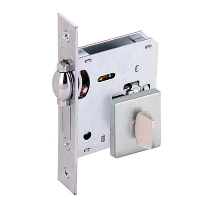 FECHADURA ROLETE COM LINGUETA CROMADA QUADRADA AROUCA